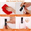 6 Packs Adhesive Hooks Aluminum Alloy Double Hook Wall Hanging Holders Hangers with Strong Glue 22LBS Capacity for Robe Coat Hat Keys