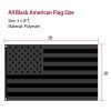 All Black American Flag 3x5FT UV Protection Black US Flag Double Side Printing