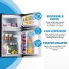 3.1 cubic ft. gray compact mini fridge with freezer compartment