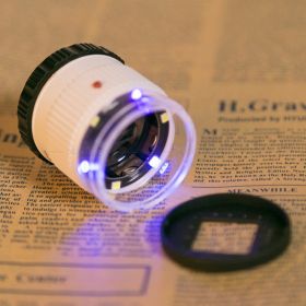30 Times Cylinder Scale Optical Glass Lens Focusing HD Magnifier Antique Jewelry Measuring Textile Printing (Color: White)