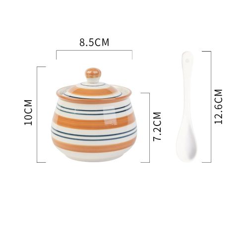 Household Kitchen Condiment Pot Ceramic Suit