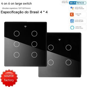 Plastic Remote Controller Smart Touch Four Six-way Voice With Function (Option: 4X4 Brazil Gauge-Touch-6th Road)