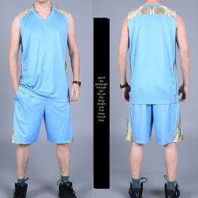 Basketball Sports Suit Men's Summer Casual Wear Sleeveless Thin Vest Running Suit Shorts Sportswear (Option: H-2XL)