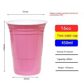 Red Disposable Plastic Cup Single Layer (Option: 450ml Pink-401to500ml)