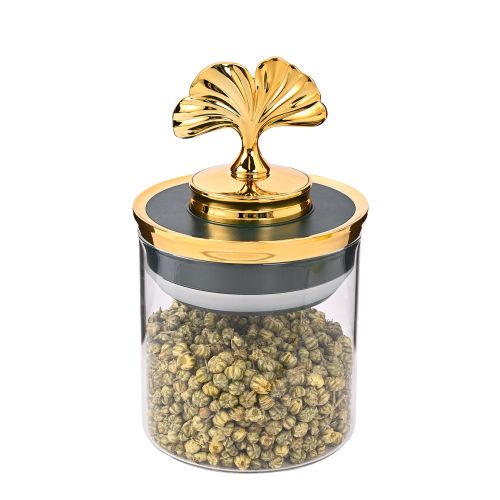 Ginkgo Leaf Household Food Tea Glass Sealed Can