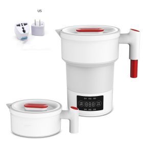 Mini Portable Travel Silicone Electric Kettle (Option: White-US)