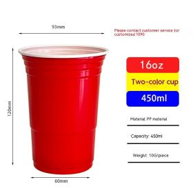 Red Disposable Plastic Cup Single Layer (Option: 450ml Red-401to500ml)