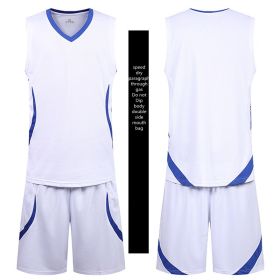 Casual Wear Sleeveless Thin Vest Running Wear Shorts Sportswear (Option: A Blue and white-XL)