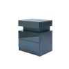 Modern LED Nightstand with 2 High Gloss Drawers and RGB Lights – Wood LED Bedside Table for Bedroom, Living Room, Children's Room
