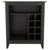 Future Bar Cabinet, Six Built-in Wine Rack, One Open Drawer, One Open Shelf, Carbon Espresso