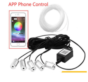 Car Ambient Light 64 Color Cold Light Color Changing Light Guide (Option: 5leds 6meter-App cigar remote)