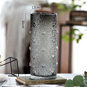 Modern Simple Transparent Glass Vase Hydroponic Lily Rose Flower Decoration (Option: L)