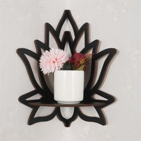 Hot Sale Wooden Butterfly Right Angle Corner Hollow Out Creative Shape Storage Rack (Option: Petals-30cm)