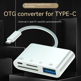Reader Type-c Mobile Phone Connection SD TF Card Adapter Cable Read U Disk Adaptor (Option: Style 4)