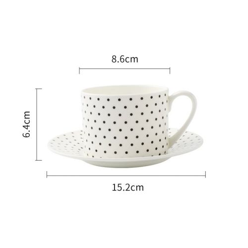 Coffee Cup Dish Suit Nordic Black And White Geometry European Creative Simple English Afternoon Tea Lovers Ceramic Cup