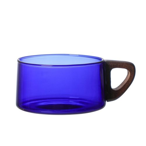 Borosilicate Glass Teacup Color Creative Coffee Milk Coffee Cup With Plate American Latte Cup