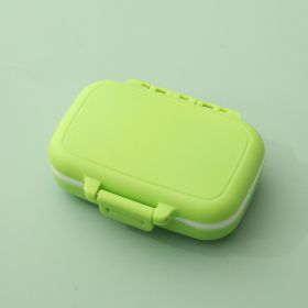 Portable Mini Three-compartment Small Medicine Box (Option: Light Green-80X65X25mm)