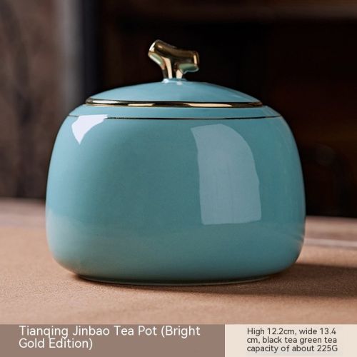 Tea Pot Ceramic Empty Can Storage Sealed Household