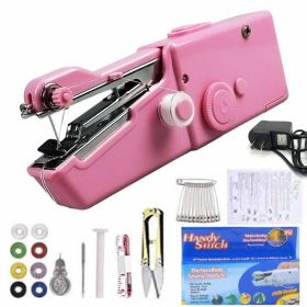 Handheld Mini Sewing Machine Set (Color: Pink)