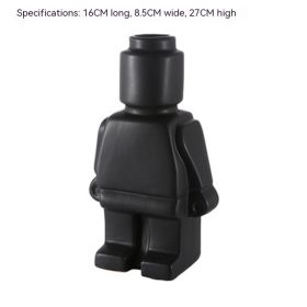 Dried Flower Vase Decoration Creative Resin Craft Ornament (Option: Black Large)